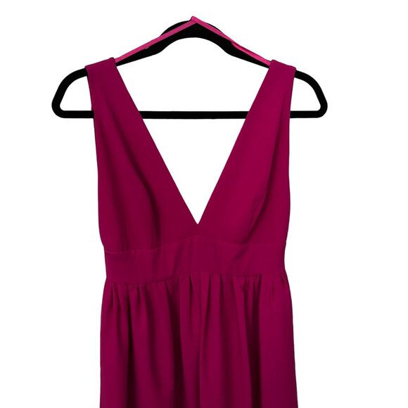 Jill Jill Stuart Size 8 Fuchsia Dayglo Deep V-Neck Bridesmaid Gown Dress NWT - Picture 8 of 16